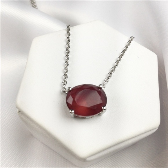 Oval Ruby Fusion Necklace White Rhodium - Picture 4 of 4
